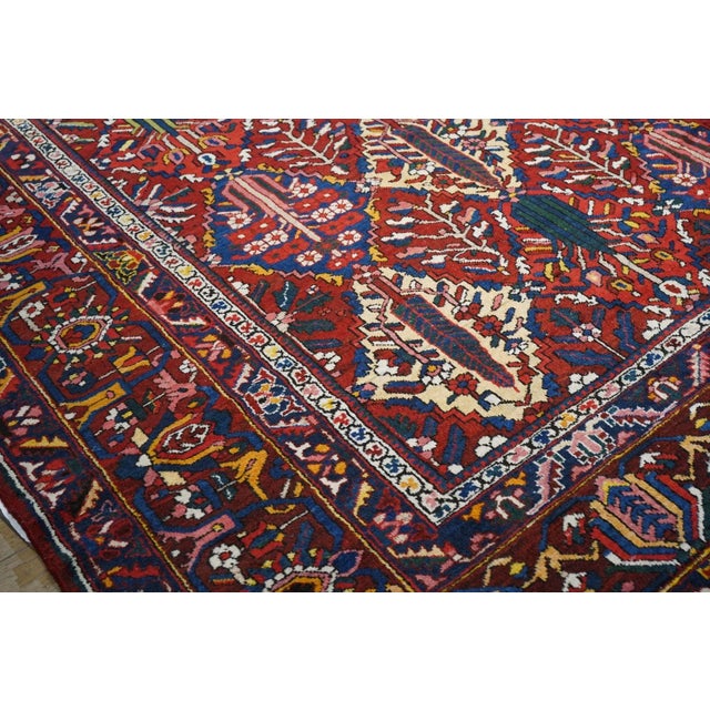 Red 1960s Vintage Bakhtiari Rug 12'2'' x 16'7'' For Sale - Image 8 of 11