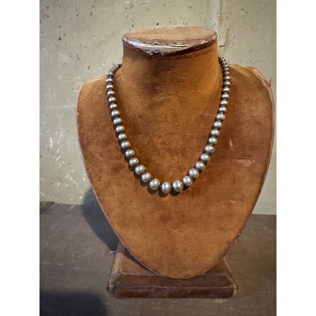 1980s Vintage Tiffany Staring Silver Beaded Necklace For Sale - Image 5 of 7