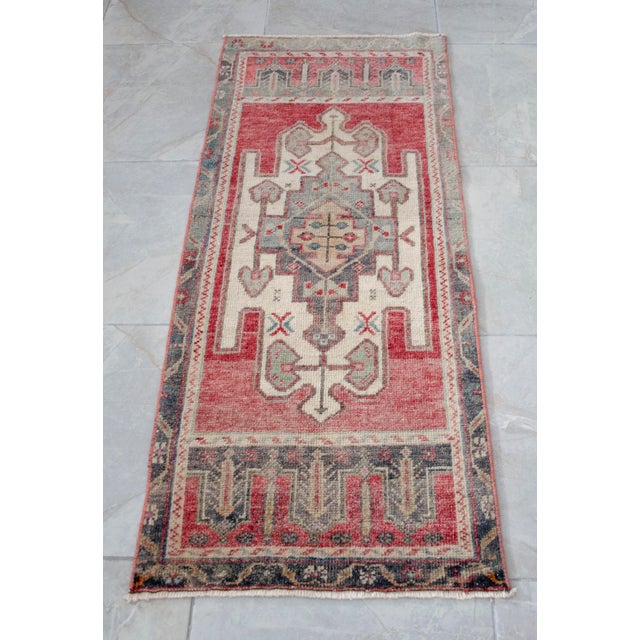 1970s Vintage Hand Knotted Small Rug For Sale - Image 4 of 8