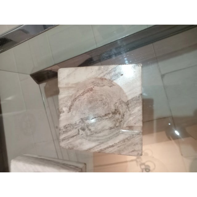 Rosewood and Marble Ashtrays, 1980s, Set of 2 For Sale - Image 4 of 5