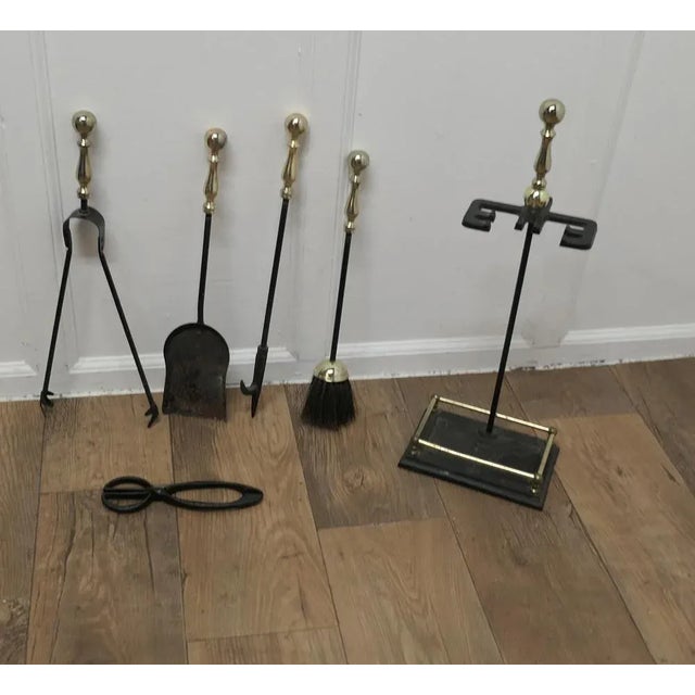 Attractive Fireside Companion Set, Fireside Tools This is a good set on its own stand, brush, shovel, 2 sets of tongs, and...