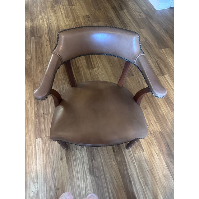 Barnard & Simonds Vintage Barnard & Simonds Leather Table & Matching Chairs For Sale - Image 4 of 9