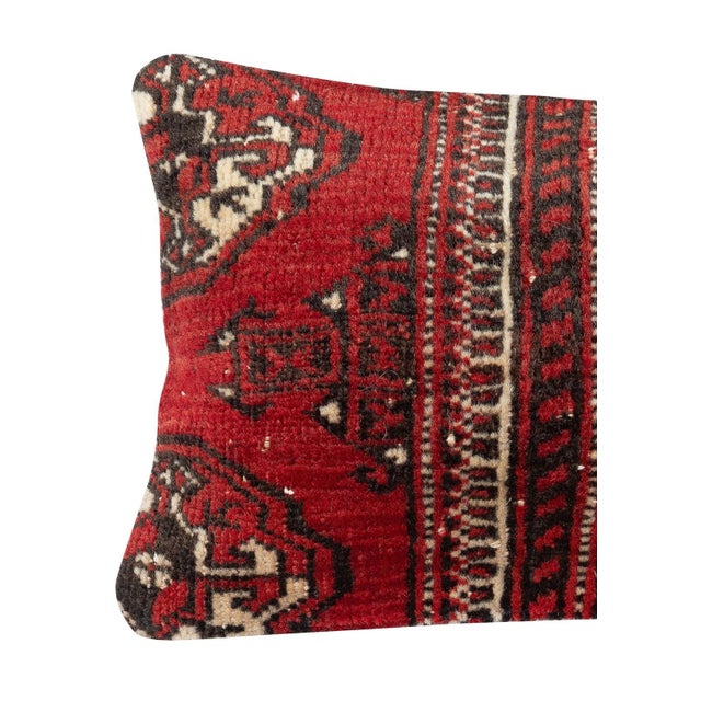 Add a touch of history and warmth to your space with this vintage handmade Turkish wool rug cushion cover. Crafted from...