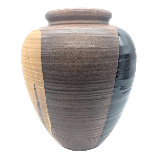 Mid-Century Modern 1970s Pottery Craft Glazed Stoneware Vase For Sale - Image 3 of 11