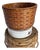 Mid 20th Century Handwoven Basketweave Patterned Wastebasket For Sale