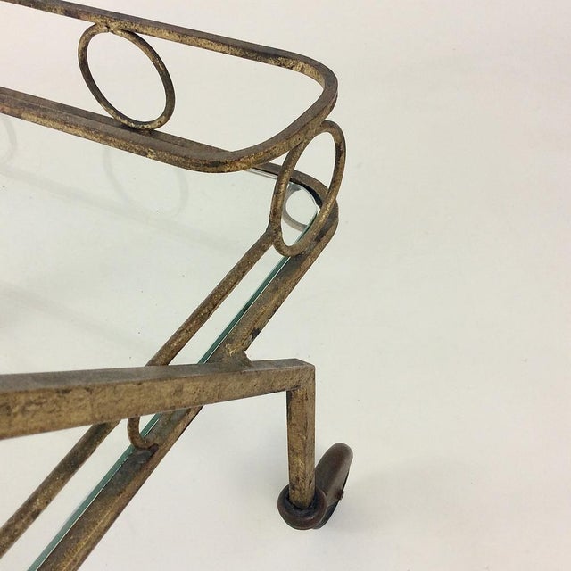 Gilt Metal Bar Cart, Italy, 1960s For Sale - Image 9 of 15