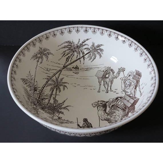 Arab Pattern Brown Transferware Bowl For Sale - Image 4 of 5