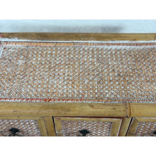 Vintage Rattan Three Drawer Table Top Cabinet For Sale In Charleston - Image 6 of 9