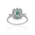 Vintage Style Emerald and Diamond Cluster Ring in Silver, Size 8.5 For Sale - Image 4 of 14