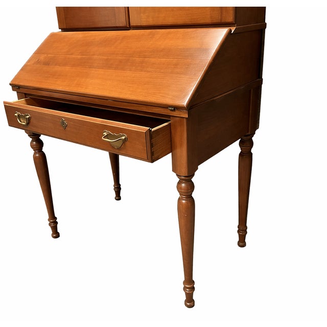 Chippendale Brandt Secretary Desk With Hutch Solid Wood Traditional Style For Sale - Image 3 of 7