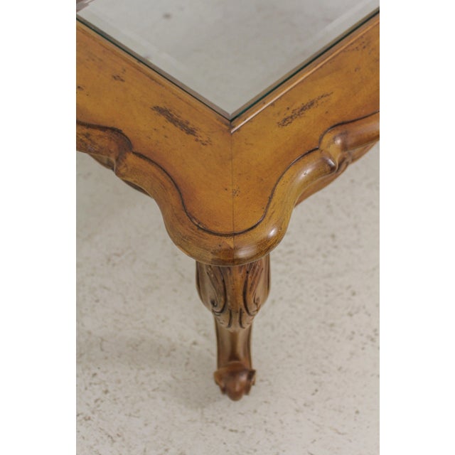 Century Country French Glass Top Coffee Table For Sale In Philadelphia - Image 6 of 13