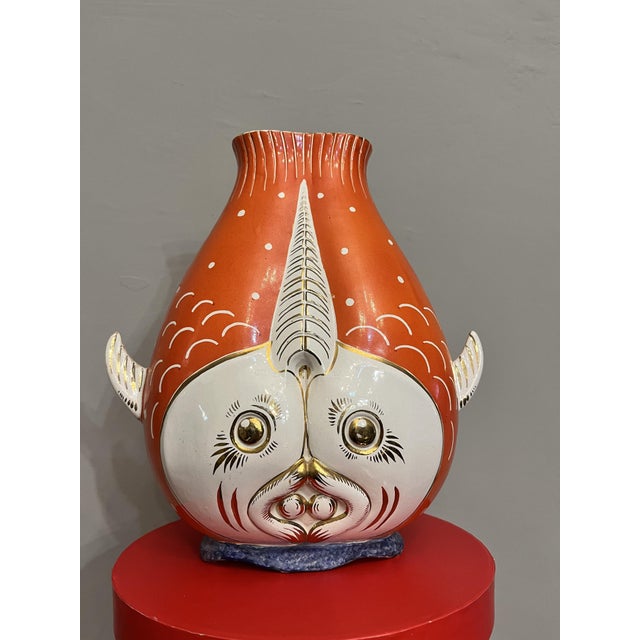 Fish-Shaped Ceramic Vase, 1950s For Sale - Image 10 of 10