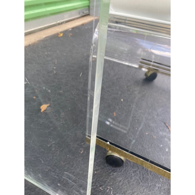 Mid 20th Century Mid-20th Century Lucite and Brass Vanity and Stool by Hill by Creations at Dallas For Sale - Image 5 of 11