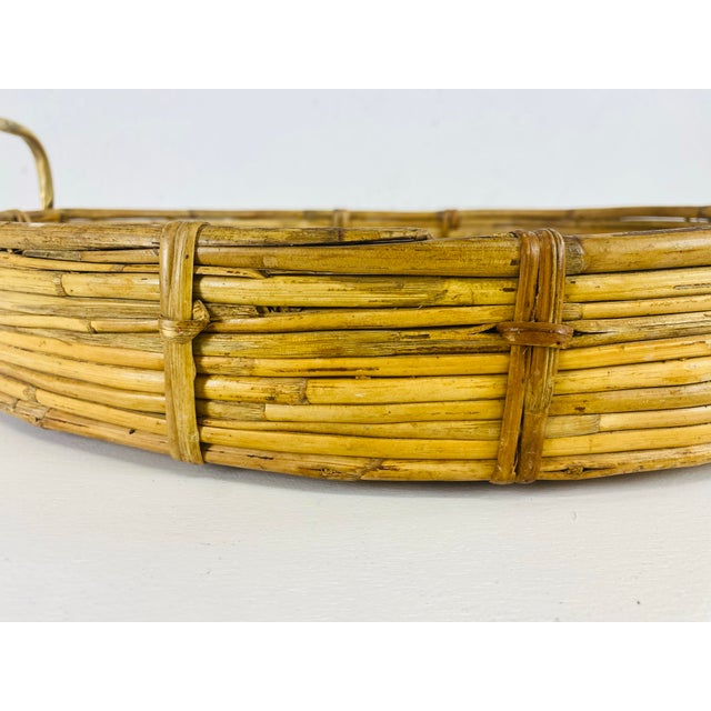 Coastal Vintage Handsome Read Bamboo Serving Tray. For Sale - Image 3 of 7