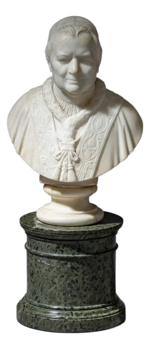 Roman Artist, Marble Bust of Pope Pius IX, Marble on a Serpentine Base, 1840s