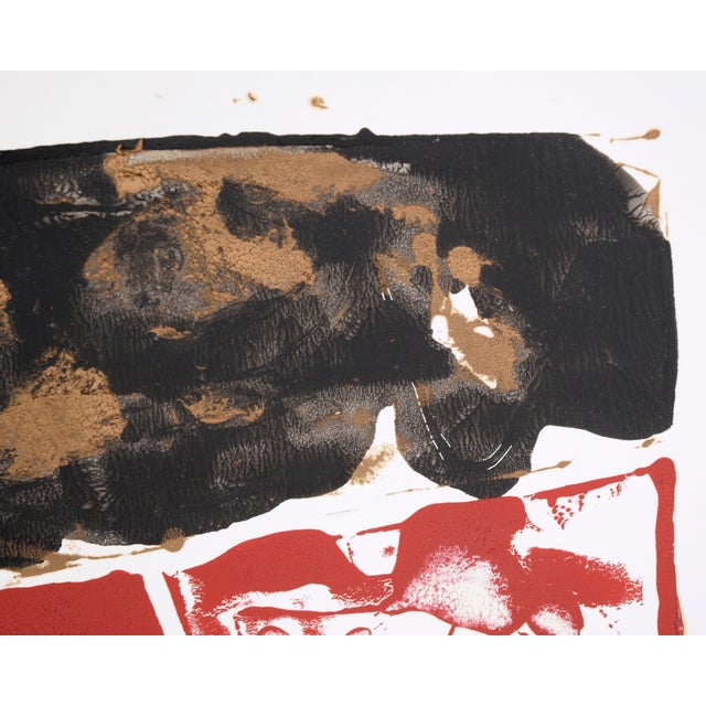 Red Monument - Abstract Composition in Acrylic on Paper A bold abstract painting by California-based artist, Ricardo de...