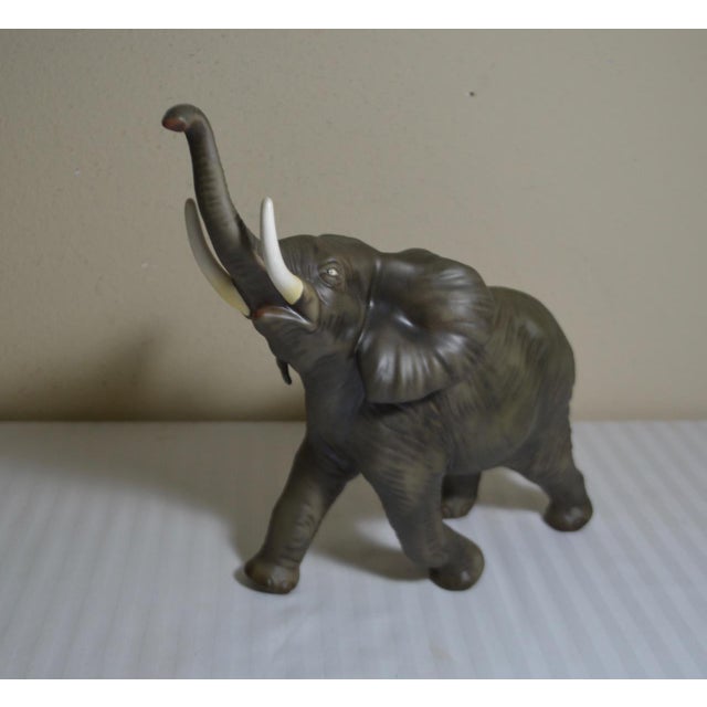 Vintage Large Porcelain Bisque Goebel Elephant Statue Chairish