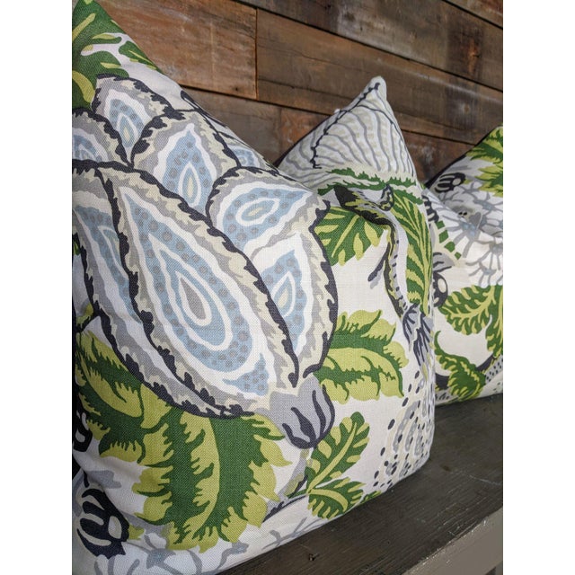 Mitford in Green and White Floral Pillow Cover by Thibaut Chairish