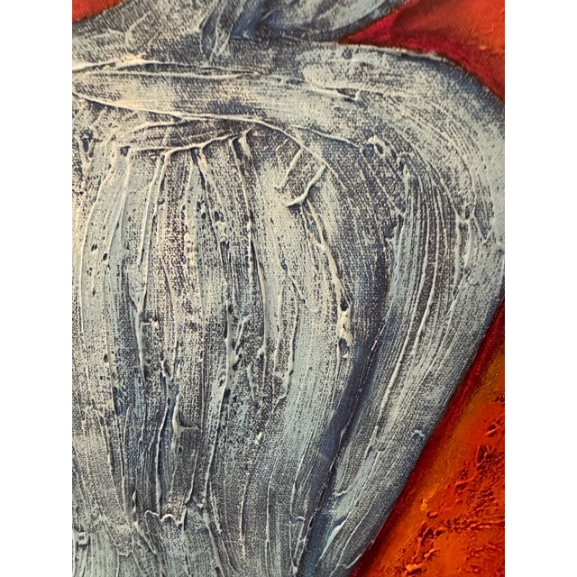Figurative Original Signed “Fire and Ice” Abstract Figurative Painting by Ruth Lais, 2002 For Sale - Image 3 of 7