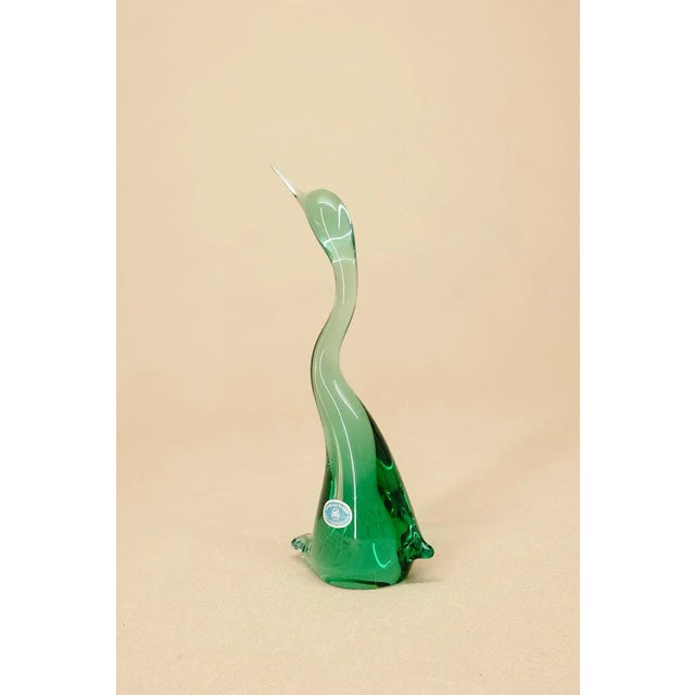 Glass Heron Sculpture by Miloslav Janku for Železný Brod Sklo, 1960s, in Flawless conditions. Designed 1960 to 1969 This...