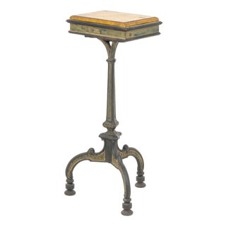 French Marble Top and Cast Iron Telephone Table For Sale