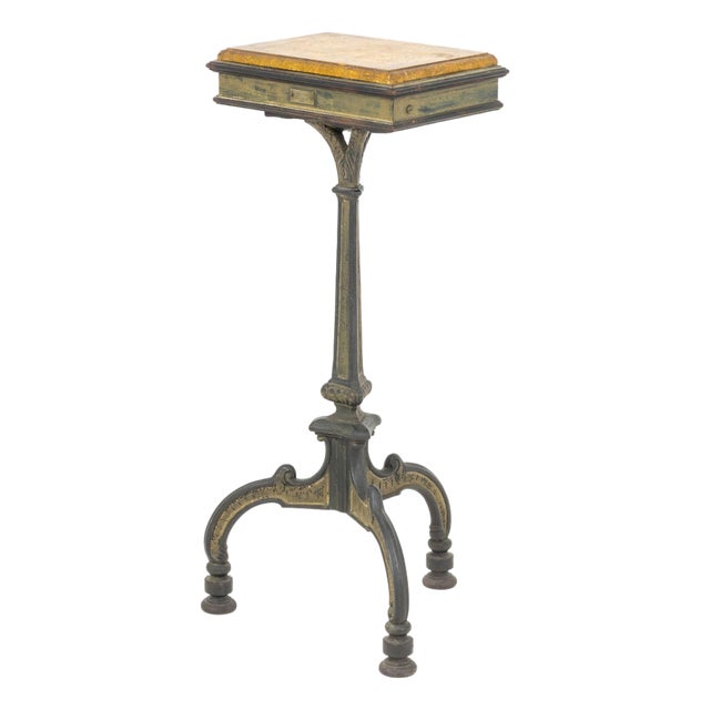 French Marble Top and Cast Iron Telephone Table For Sale