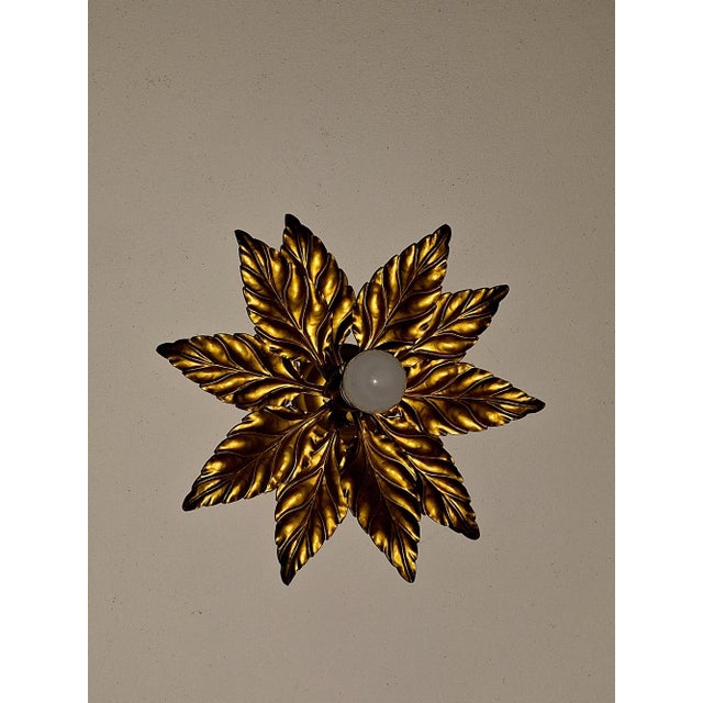 Mid-Century Modern Mid-Century Florentine Gold-Plated Ceiling Light by Hans Kögl, 1960s For Sale - Image 3 of 5