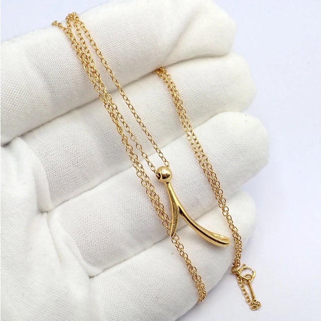 Tiffany & Co. Elsa Peretti Gold Initial I Pendant Necklace 1983 For Sale In Philadelphia - Image 6 of 6