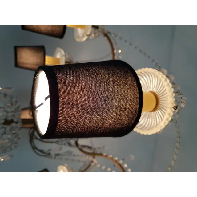 Black Rococo Crystal Chandelier, Italy, 1950s For Sale - Image 8 of 10