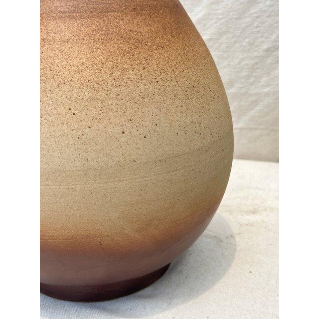 Mid-Century Modern Mid-Century Brown Dripping Teardrop Pottery Vase For Sale - Image 3 of 5