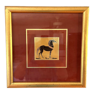 Vintage 1970’s Horse Print With Gold Leafing