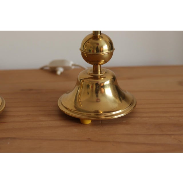 Vintage Swedish Brass Bobbin Table Lamp from Aneta, Set of 2 For Sale - Image 15 of 18