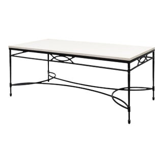 Black Stainless Steel Amalfi Stone Top Coffee Table - Outdoor / Indoor For Sale