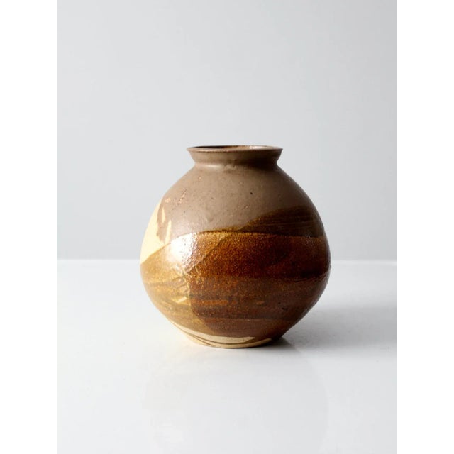 Contemporary Vintage Studio Pottery Vase For Sale - Image 3 of 11