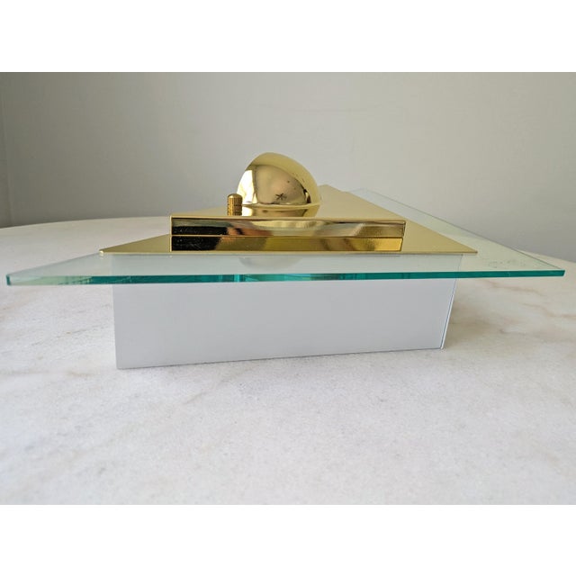1990's Art Deco Style Lucite & Brass Electric Sconces, a Pair For Sale In Chicago - Image 6 of 9