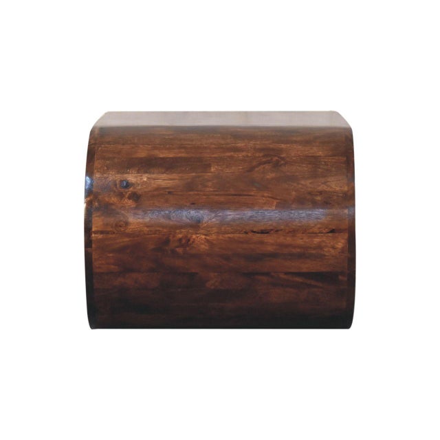 Brown Walnut-Finish Mango Wood Curved Coffee Table For Sale - Image 8 of 8