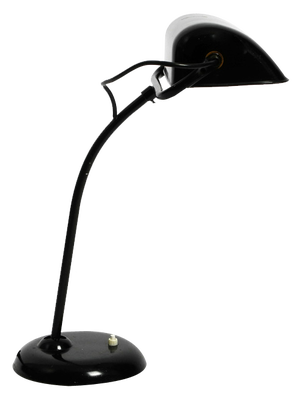 Industrial Metal Table Lamp Model 6581 in Black from Kaiser Idell / Kaiser Leuchten, 1940s