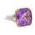 Mid 20th Century 22.48 Carat Cushion Checkerboard Amethyst & Diamond Filigree 18k Two Tone Ring, Size 8 For Sale In Miami - Image 6 of 7
