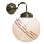 French White Opaline Glass and Brass Bistro Sconce with Gilt Stripes For Sale - Image 4 of 7