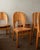 A vintage set of 6 scandinavian pine dining chairs in solid pine, likely produced in scandinavia during the 1970s. With...