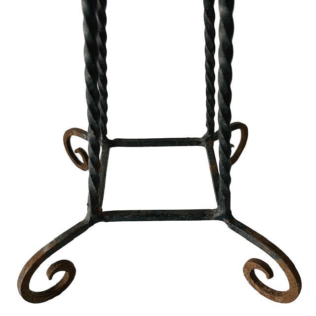 Black Mid-Century Plant Table in Pink Ceramic and Wrought Iron, 1960s For Sale - Image 8 of 9