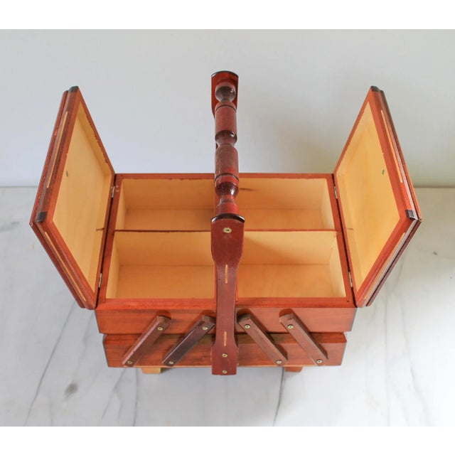 Wood Vintage Wood Sewing Box For Sale - Image 7 of 10