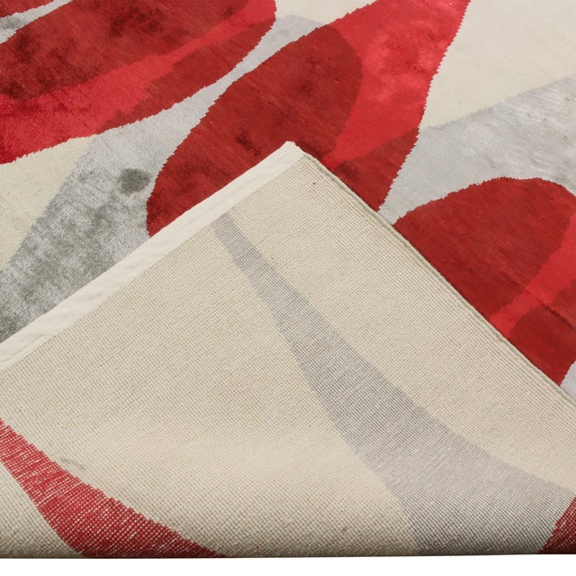 Mid Century Modern Style Rug, Red, White - Boobyalla No. 2 by Rug & Kilim For Sale In New York - Image 6 of 6