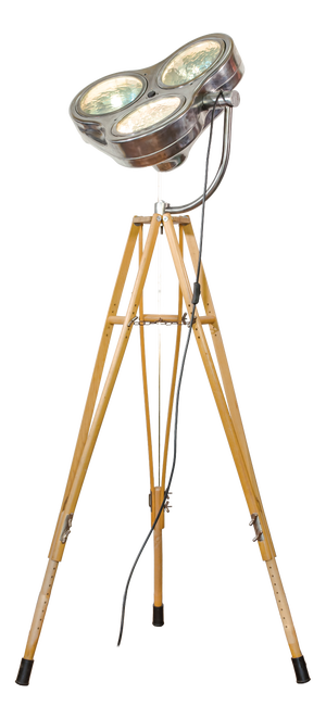 Hospital Surgical Spotlight Floor Lamp on Army Crutch Tripod from Heraeus Hanaulux London, 1990s