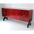 Four-Door Sideboard in Red Parchment, 1980s For Sale - Image 4 of 10