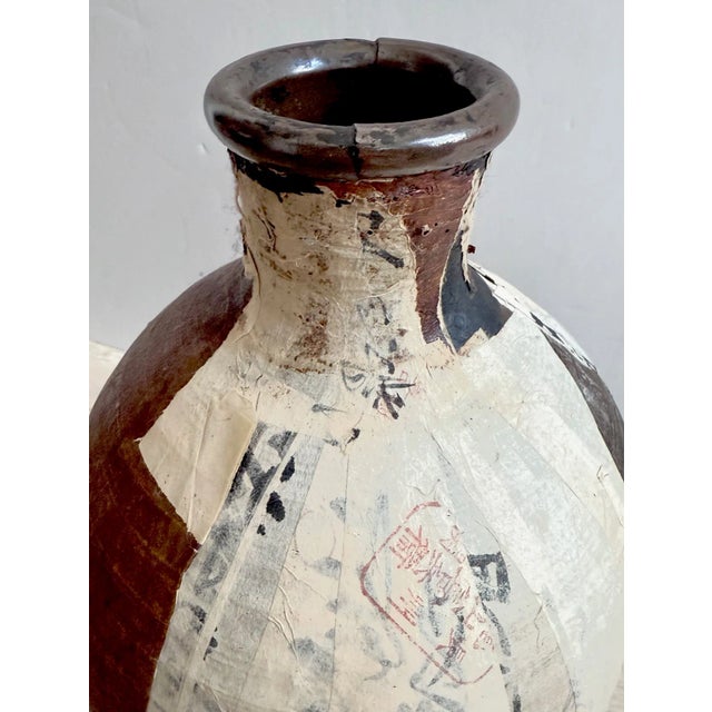 Circa 19th Century Wabi-Sabi Ceramic Paper Metal and Cork Tea Bottle or Vessel For Sale - Image 10 of 15