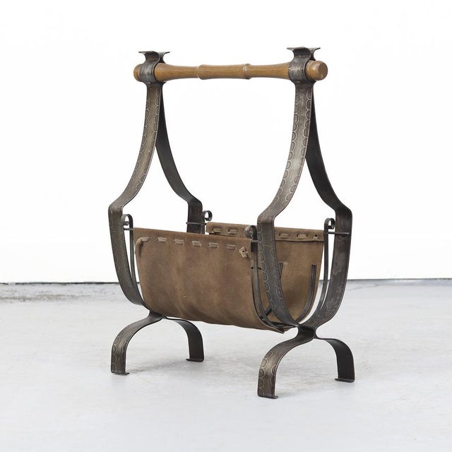 Mid-Century Brutalist Magazine Rack, 1970s For Sale - Image 9 of 9