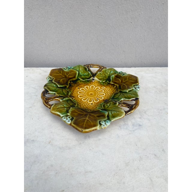 French Country French Majolica Dish Leaf, Circa 1890 For Sale - Image 3 of 5