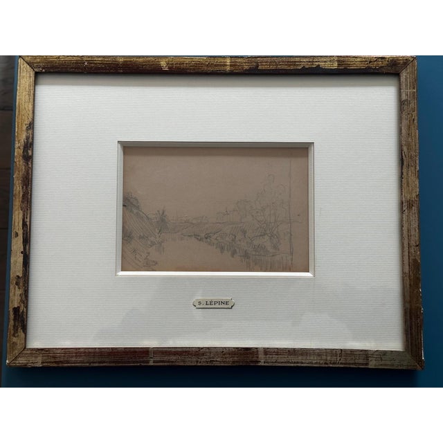 Stanislas Lépine, Landscapes, Original Double-Sided Pencil Drawing on Paper, Framed For Sale - Image 14 of 15