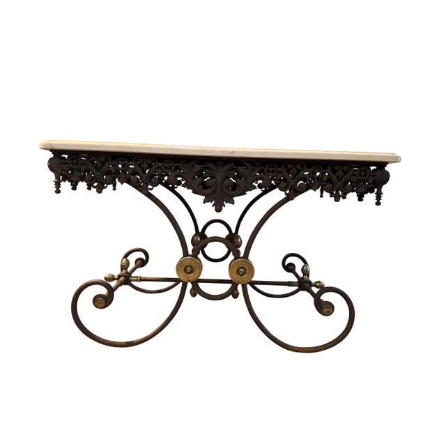 Mid 20th Century French Pastry Table with Marble Top For Sale - Image 9 of 18